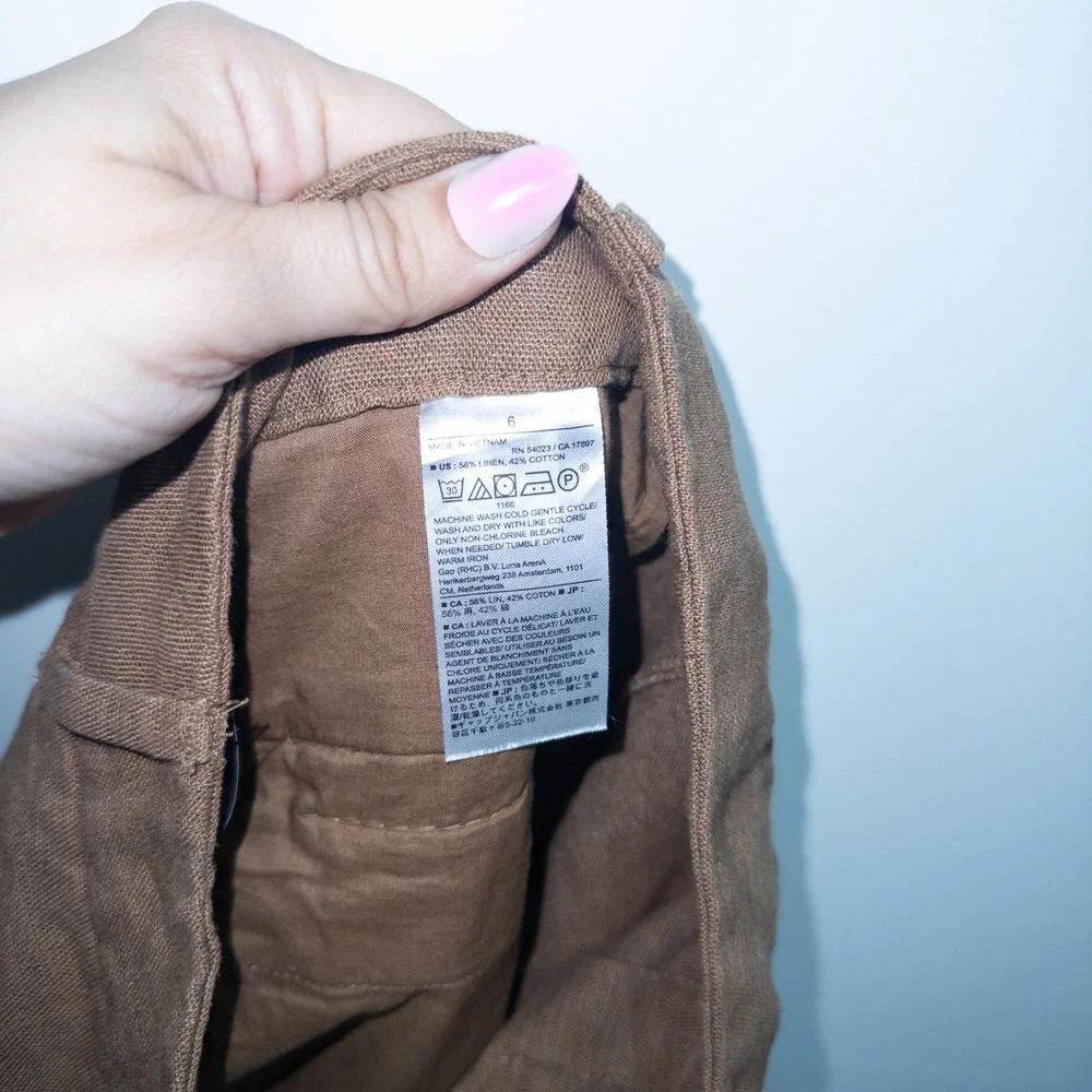 New Banana Republic‎ Brown Luxe Linen Blend Cargo Trouser Pants 6